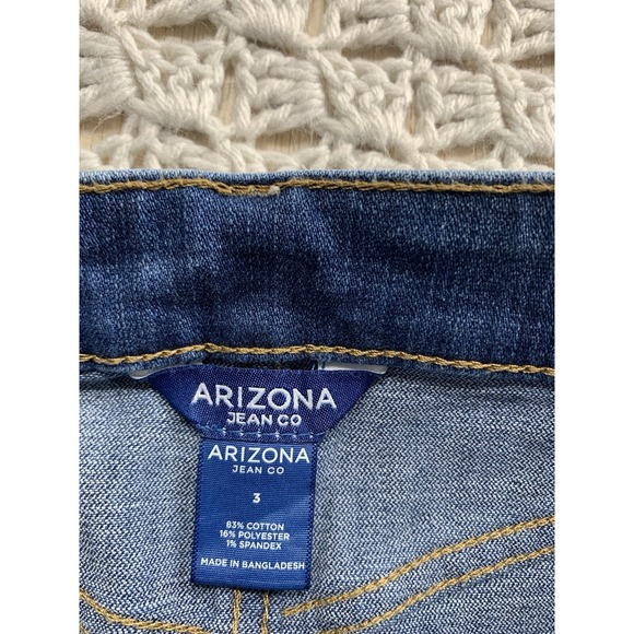 Arizona Mini Skirt Women‎ Juniors Size 3 Blue Denim  Block Patchwork - Picture 4 of 8